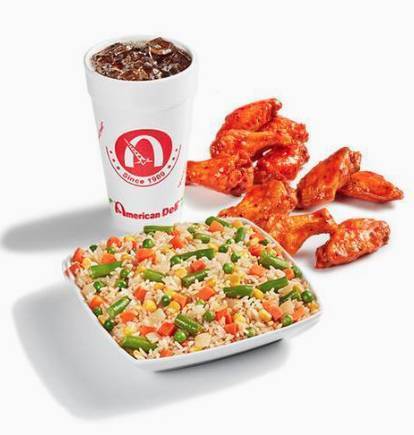 Vegetable Fried Rice and Wings 10pc Combo
