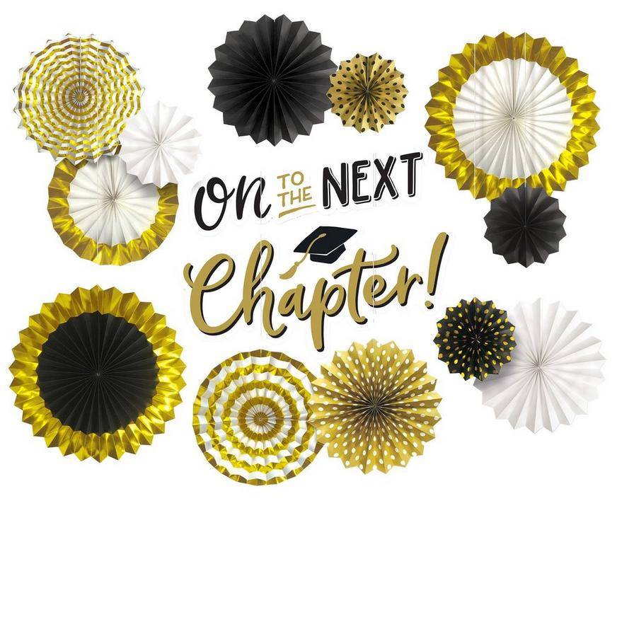 Party City on To the Next Chapter Graduation Paper Fan Decorating Kit ( 14 pc)