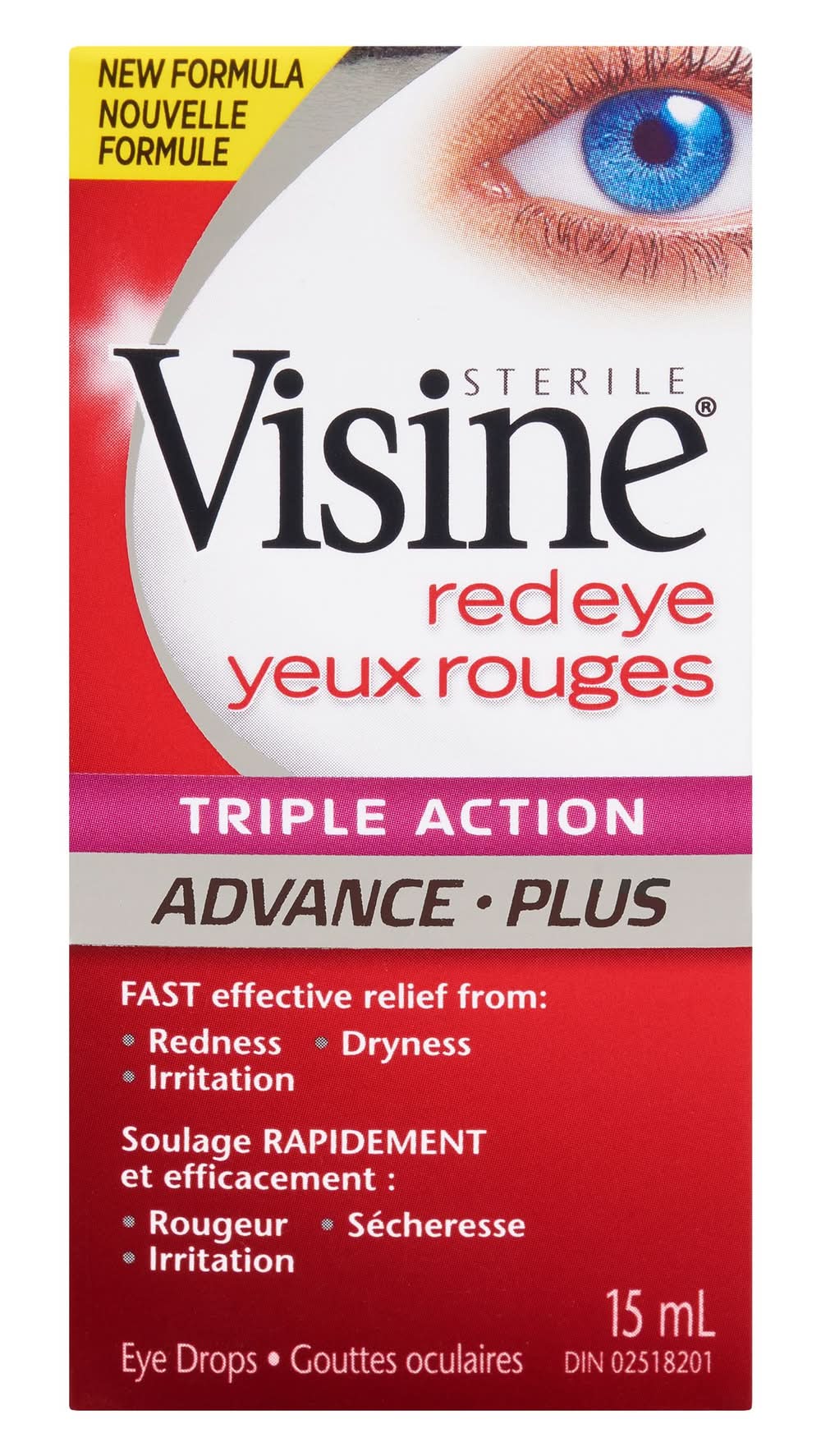 Visine Advance Plus Triple Action Red Eye Drops (15 ml)