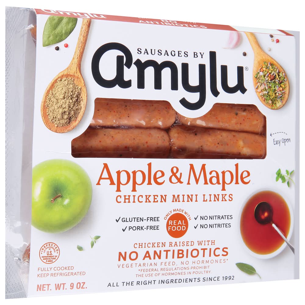 Amylu Foods Chicken Links, Mini Apple-Maple (9 oz)