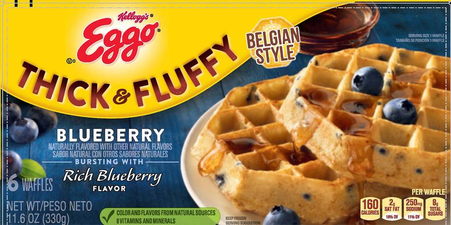 Kellogg's Eggo Thick & Fluffy Blueberry Cobbler Waffles (6 ct)