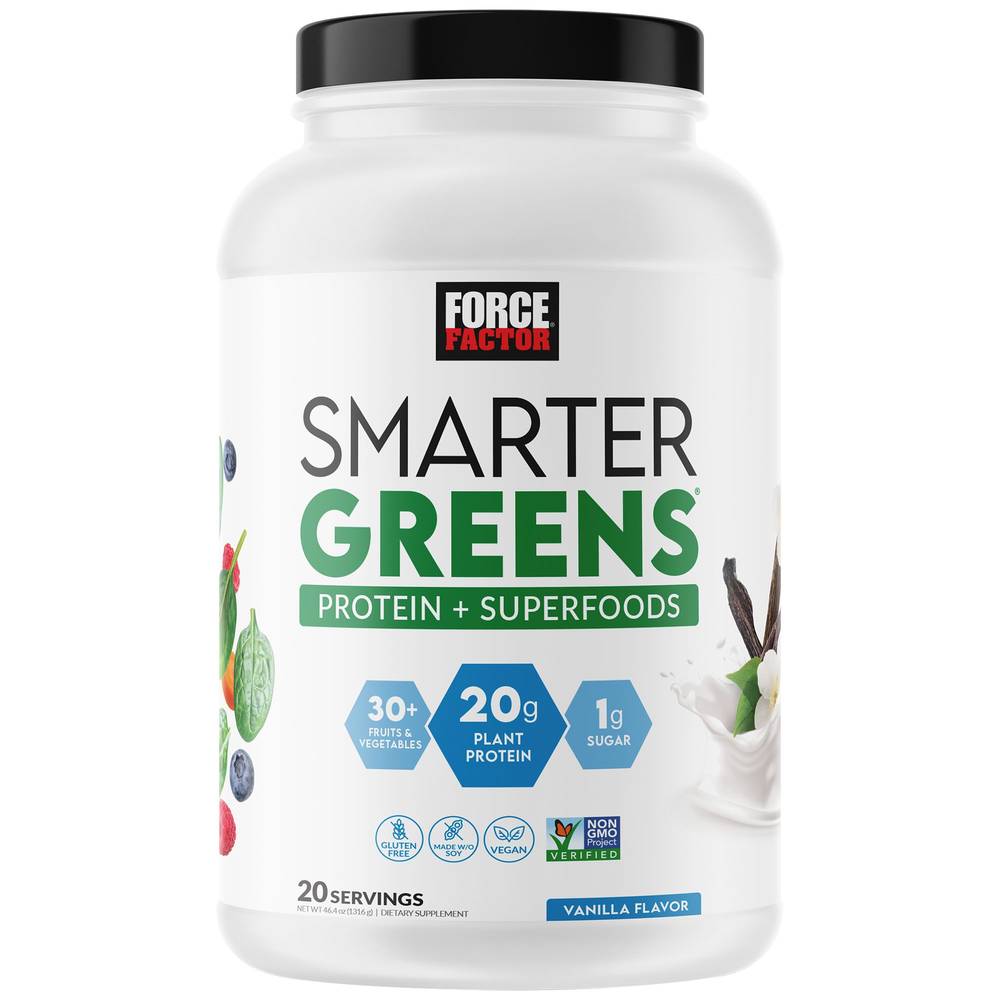 Smarter Greens Protein & Superfoods Powder - 20G Plant Protein - Vanilla (20 Servings)