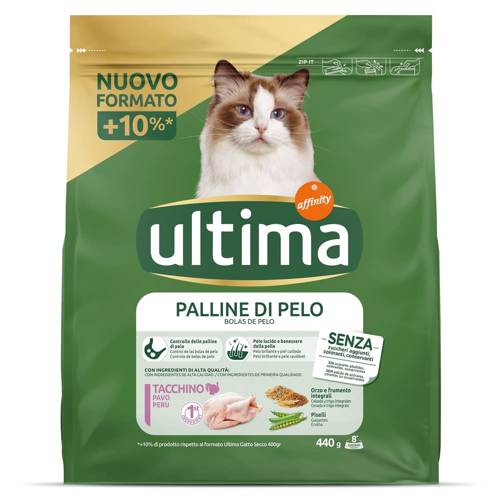 Alimento Para Gatos Esterilizados Anti Bolas De Pelo Con Pavo Ultima Bolsa 440 G