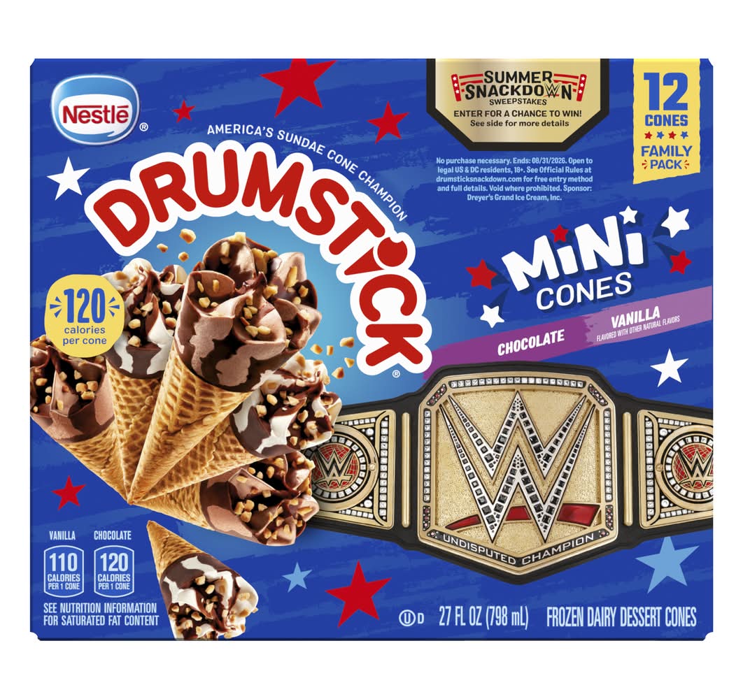 Drumstick Lil Drums Dessert Ice Cream Cones, Vanilla-Chocolate (27 fl oz, 12 ct)