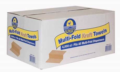 Sunset - Multifold Kraft/Brown Towels - 4000 ct (1X4000|1 Unit per Case)