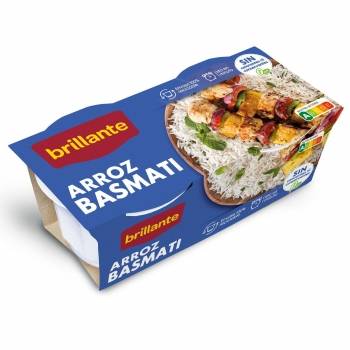 Arroz basmati para microondas Brillante pack de 2 unidades de 125 g.