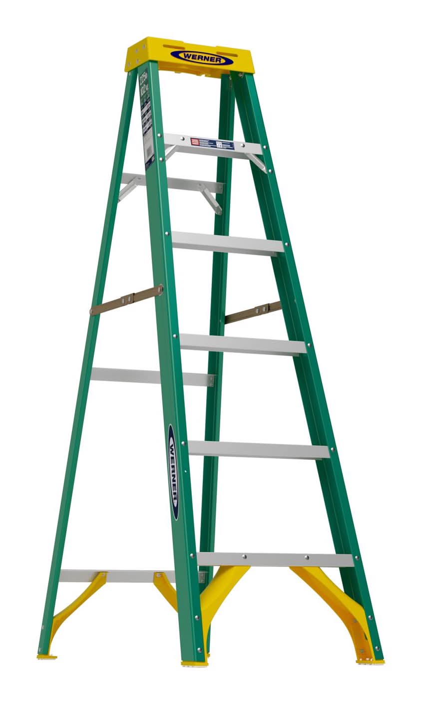 Werner 6 Ft. H Fiberglass Step Ladder Type Ii 225 Lb. Capacity