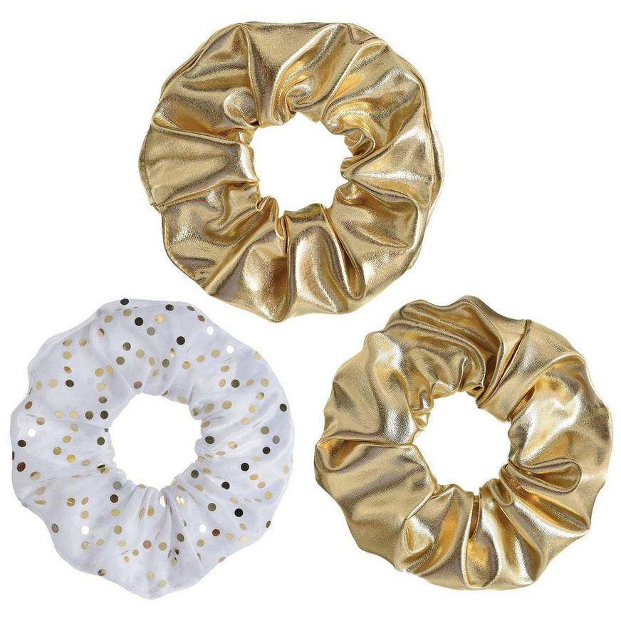 Gold Scrunchies, 3pc