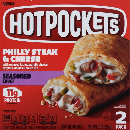 Hot Pockets Philly Steak and Cheese Seasoned Crust Sandwiches (2 ct)