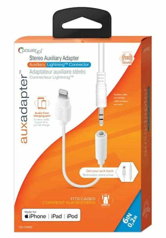 Power Up! 192-53400 Headphone Adapter MFi 8-Pin to 3.5mm