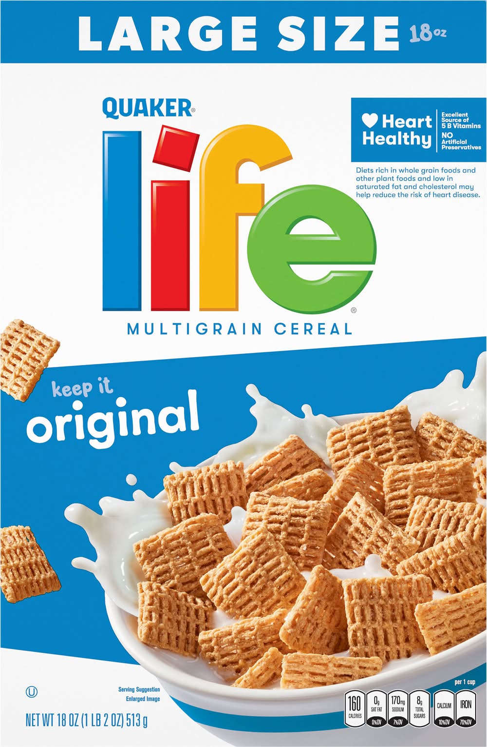 Quaker Life Multigrain Cereal Large Size, Original (18 oz)