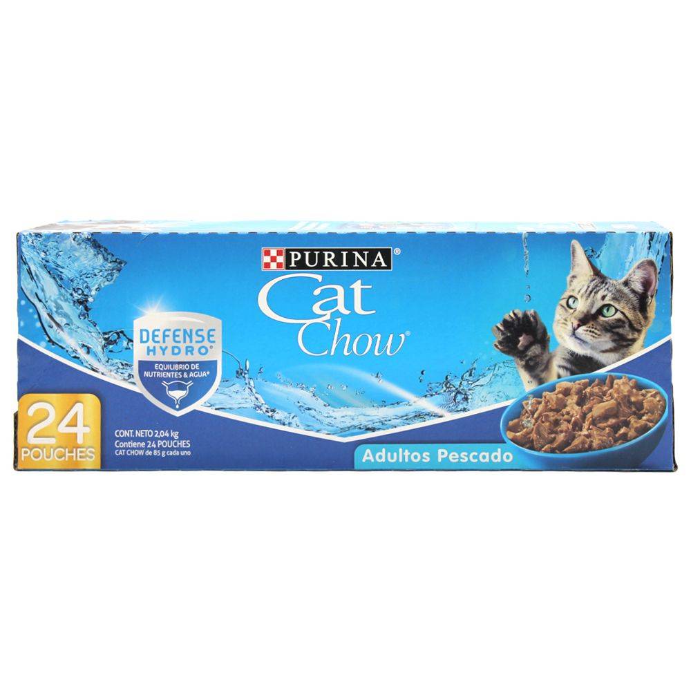 Cat chow alimento para gato adulto sabor pescado (caja 24 x 85g)
