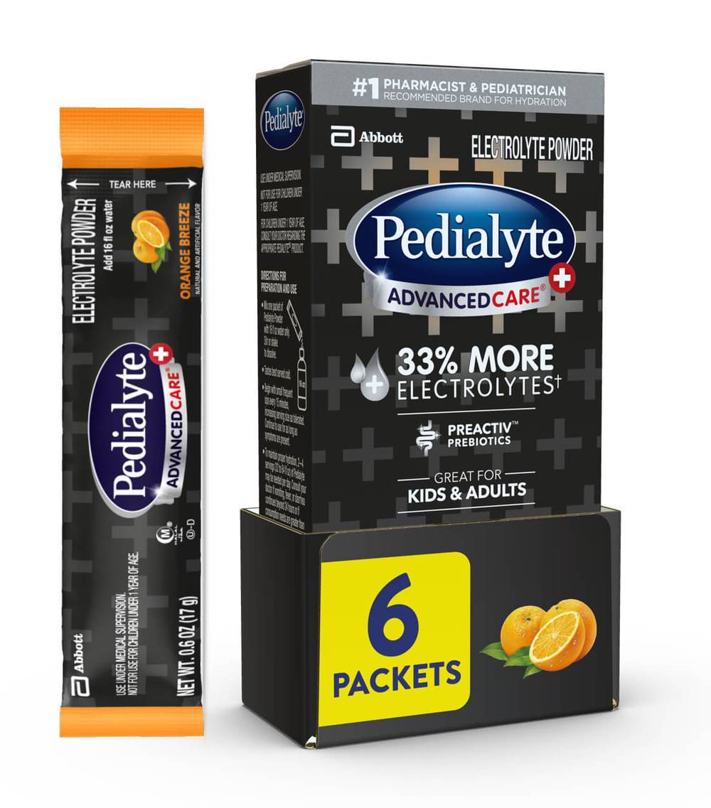Pedialyte Orange Breeze Electrolyte Powder (3.6 oz)