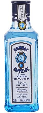 Bombay Sapphire Distilled London Dry Gin 200mL