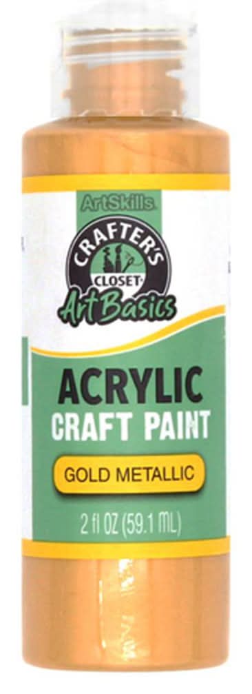 Crafter'S Closet Artbasics Acrylic Craft Paint - Metallic Gold 2 Fl Oz