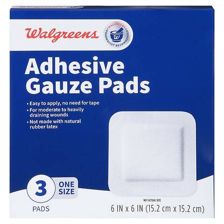 Walgreens Adhesive Gauze Pads 6x6 Inch