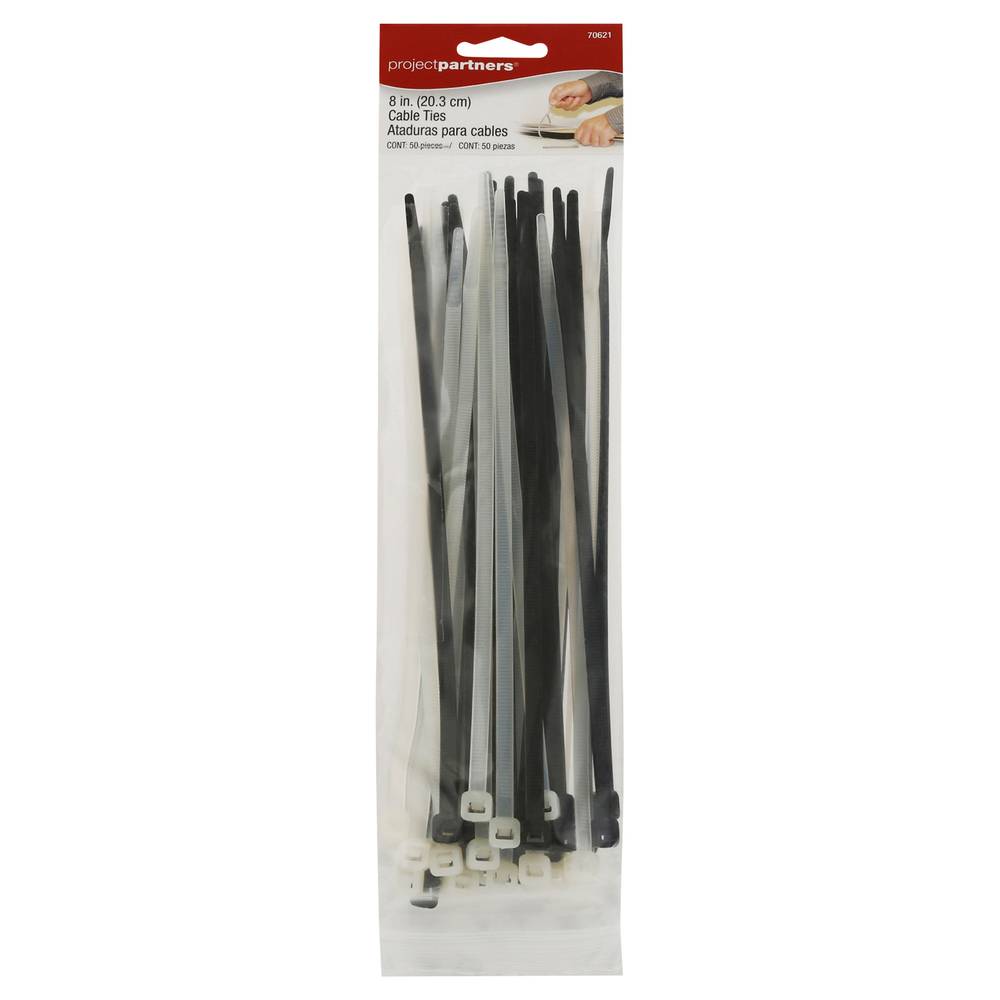 Project Partners Cable Ties, 8 (50 ct)