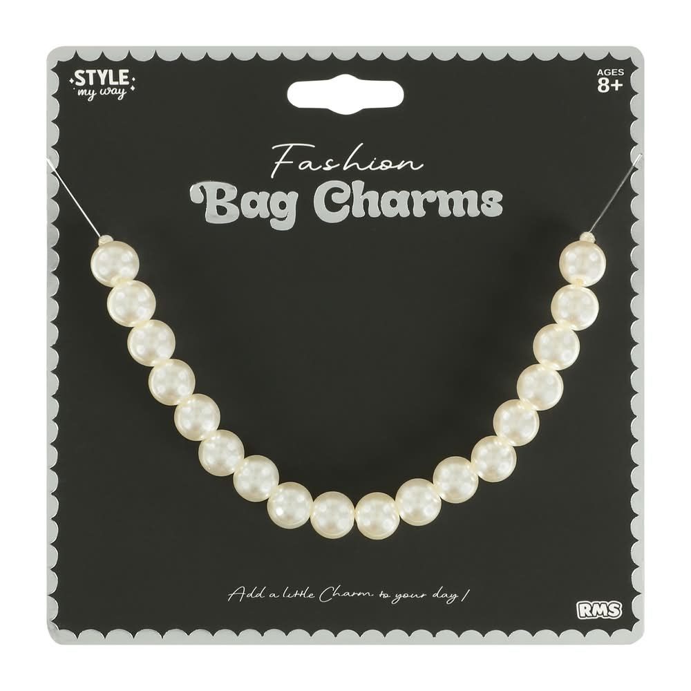 Fashion Bag Charms 5-Pack White Pearls