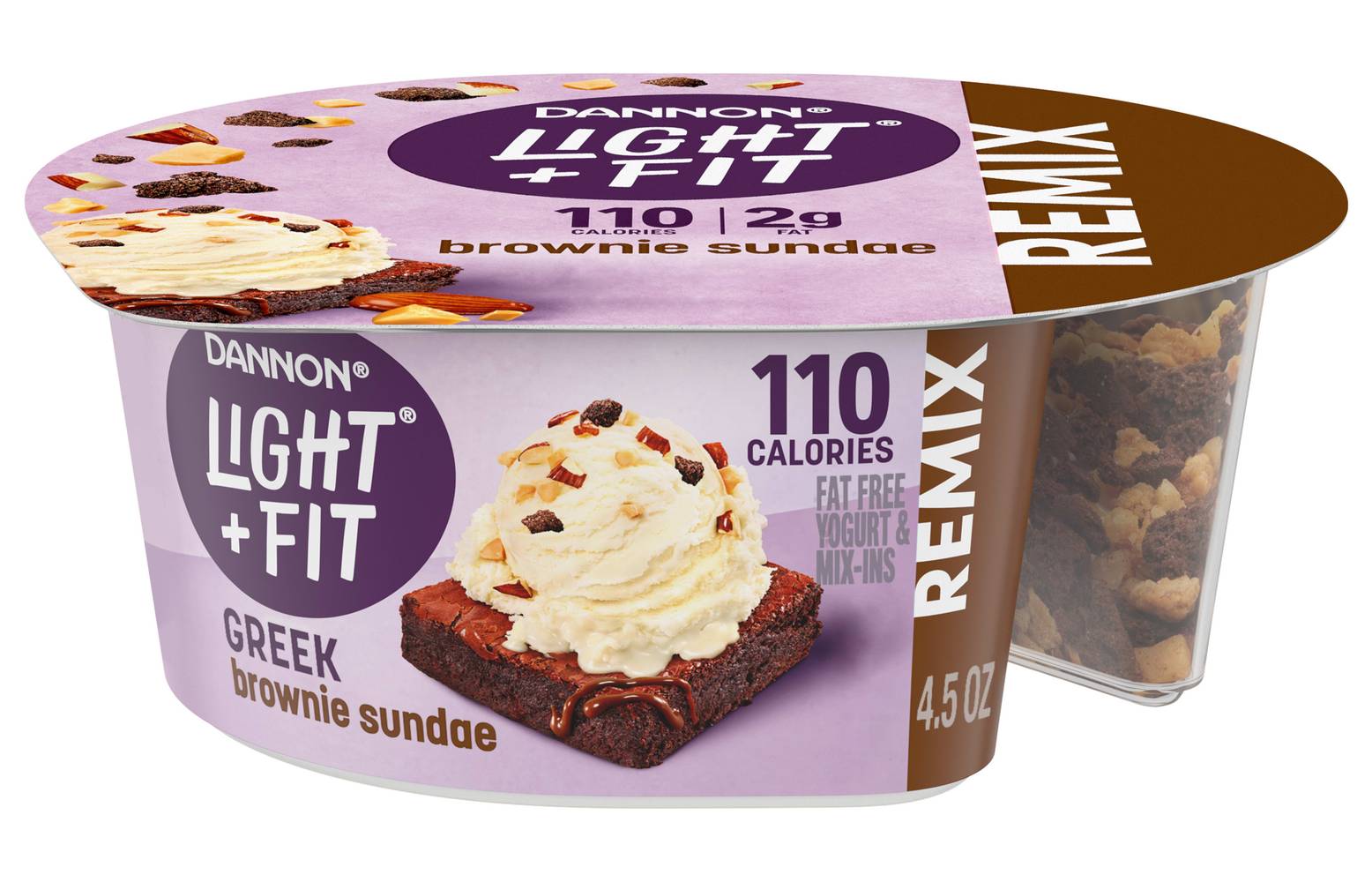 Dannon Light + Fit Greek Yogurt & Brownie Crumbles (4.5 oz, 2 ct)