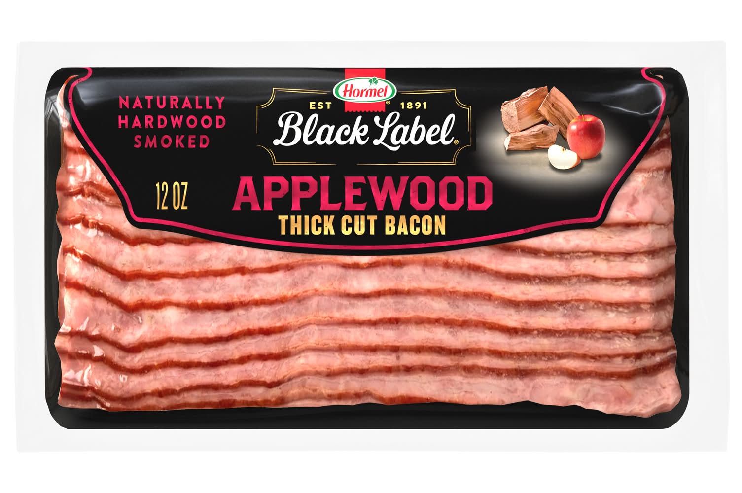 Hormel Black Label Smoked Thick Cut Bacon, Applewood (12 oz)