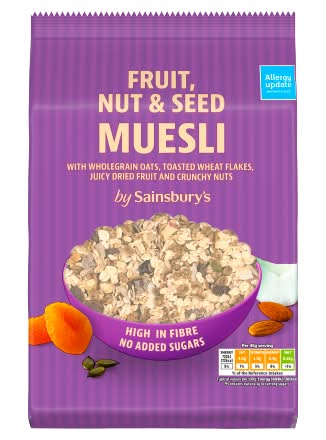 Sainsbury's Fruit-Nut, Muesli (750g)