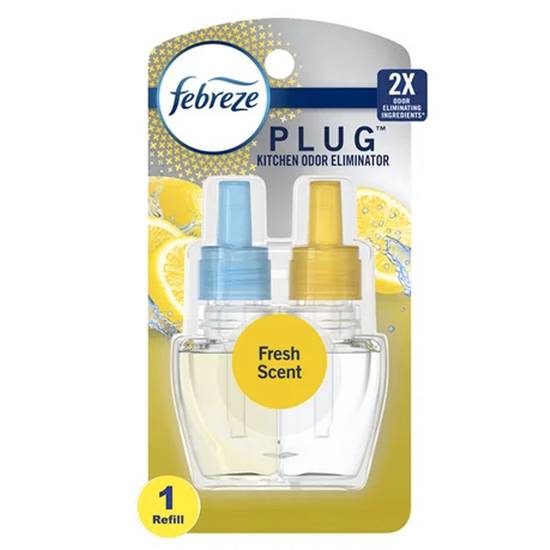 Febreze Kitchen Odor-Eliminating Refill for Fade Defy Plug Air Freshener, Fresh Lemon Scent, 0.87 OZ