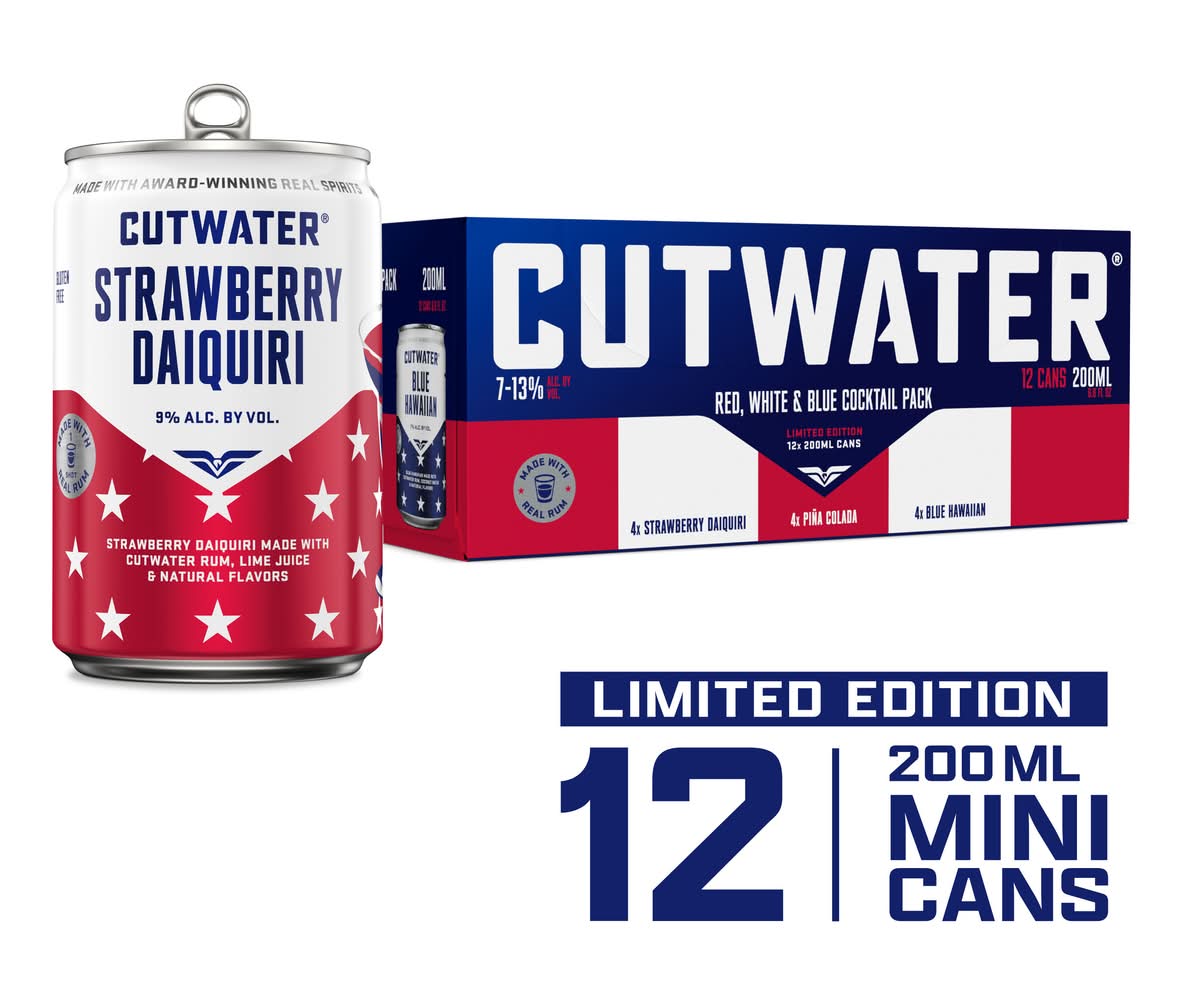 Cutwater Spirits Cocktail Rum Variety pack, Assorted (12 x 6.8 fl oz)