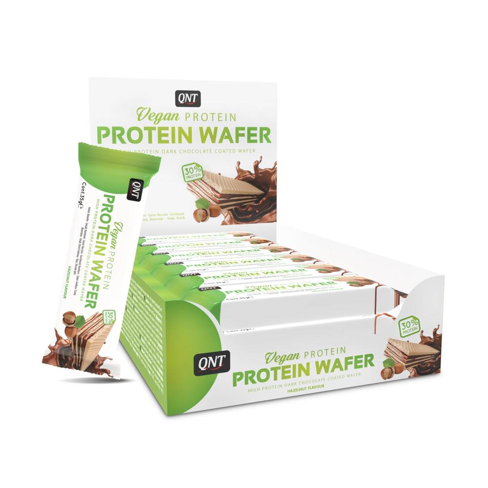 Caja 12 Barras De Proteína Vegana Wafer Bar 12x35 Grs Avellanas QNT (sin talla)