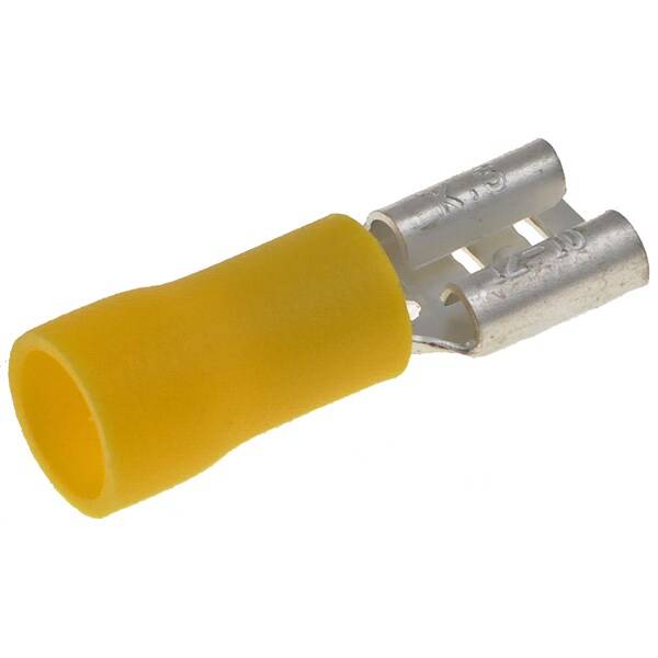 12-10 Gauge Female Disconnect, .250 In., Yellow