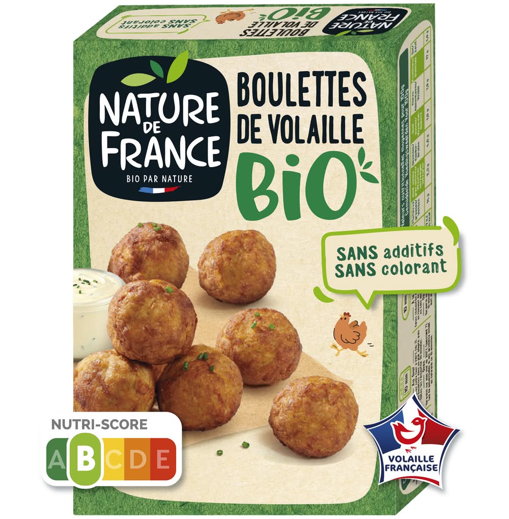 Nature de france - Boulette de viande volaille cuite bio (180g)