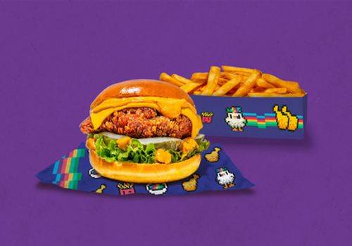 Rainbow Burger + Side