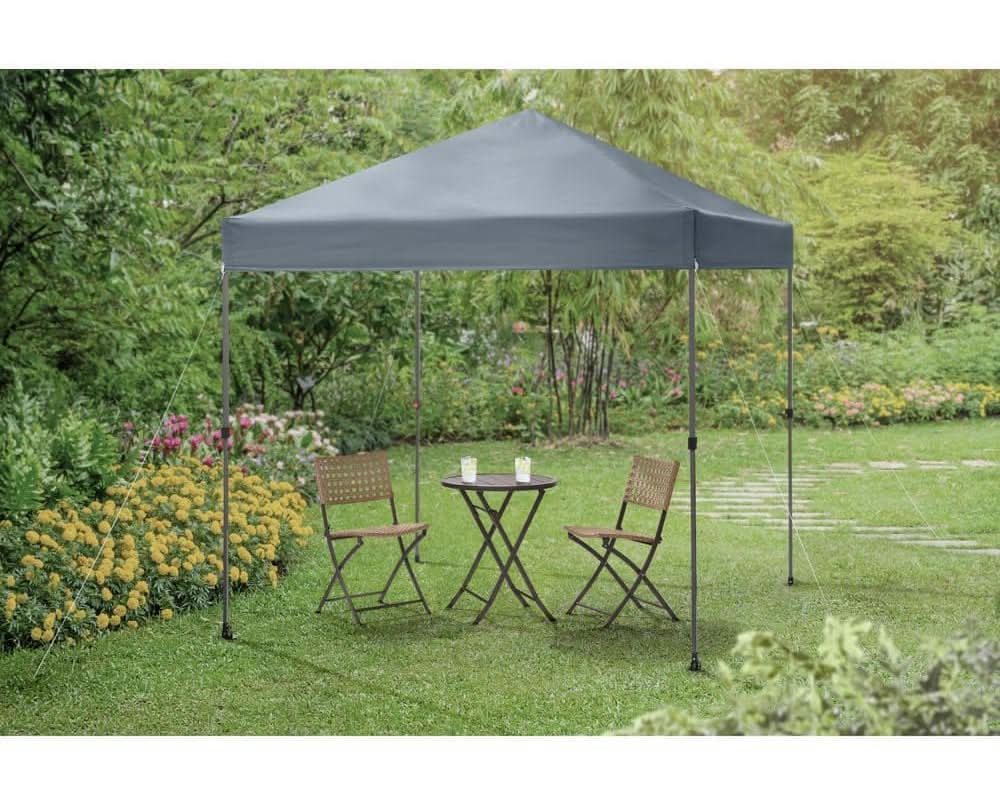 Everbilt 8 Ft. X 8 Ft. Grey Straight Leg Instant Canopy Pop Up Tent Sto-N-Go