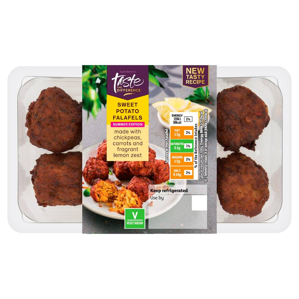 Sainsbury's Sweet Potato Falafels Summer Edition, Taste the Difference 144g