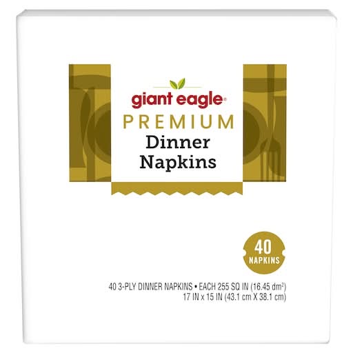 Giant Eagle Premium Dinner Paper Napkins, 17x15 in (40 ct)
