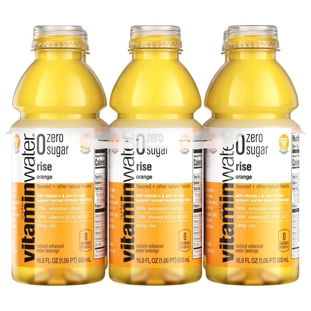 Vitaminwater Zero Sugar Rise Orange Water (6 ct 16.9 fl oz)