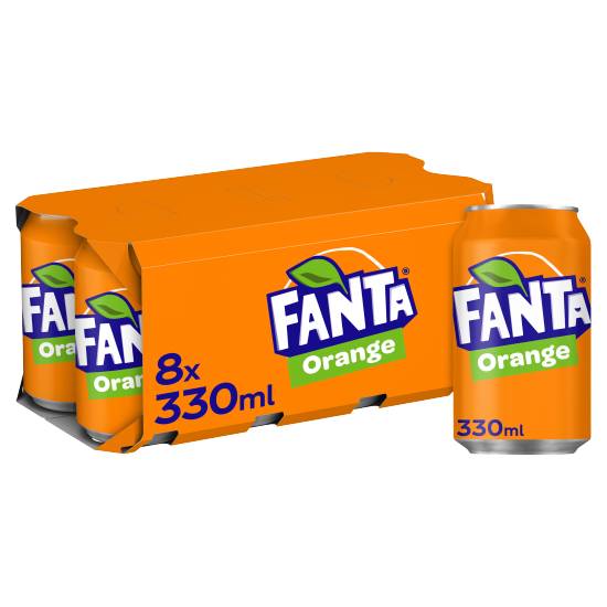 Fanta Orange Fruit Drink (8 pack, 330 ml)