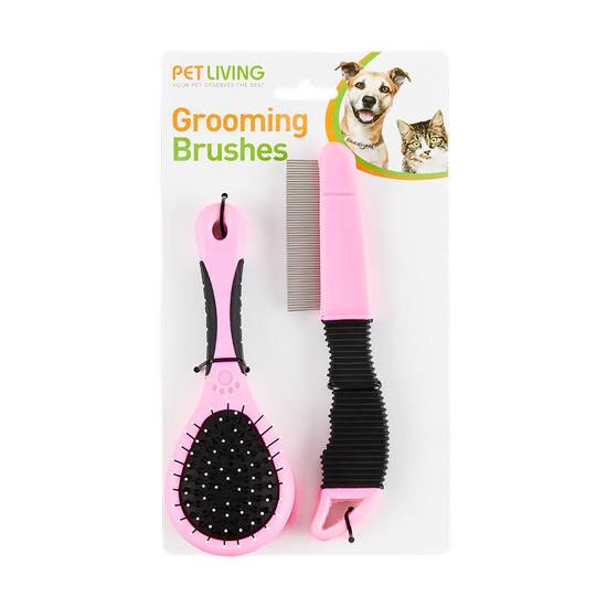 Pet Living Pet Grooming Brushes 2 Pack