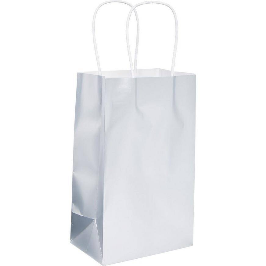 Small Silver Paper Gift Bag, 5.25in x 8.25inA