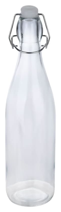 Glass Bottles With Flip Top Metal Clasps, Clear