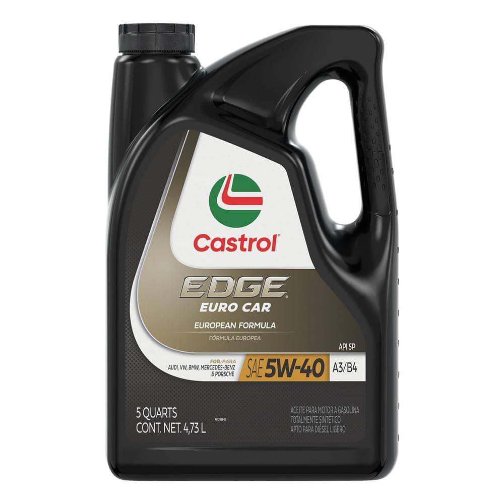 Castrol Edge Euro 5W-40 A3/B4 Advanced Full Synthetic Motor Oil, 5 Qt.