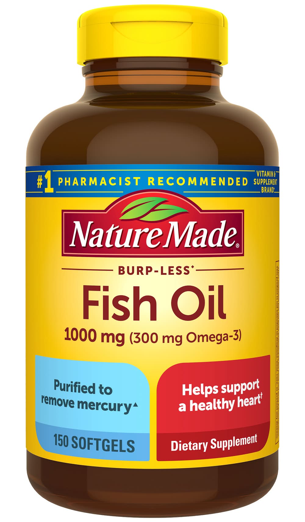 Nature Made Burp-Less Fish Oil 1000 mg Softgels (5 oz)