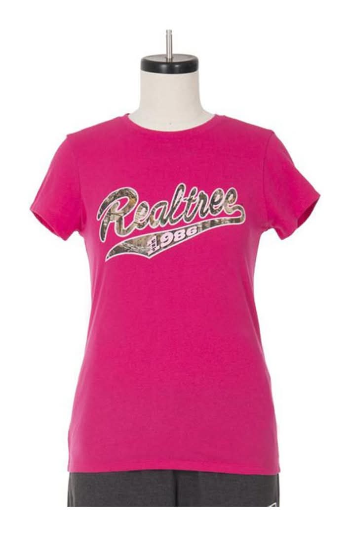 Realtree Ladies 1986 Graphic T-Shirt Pink Size L