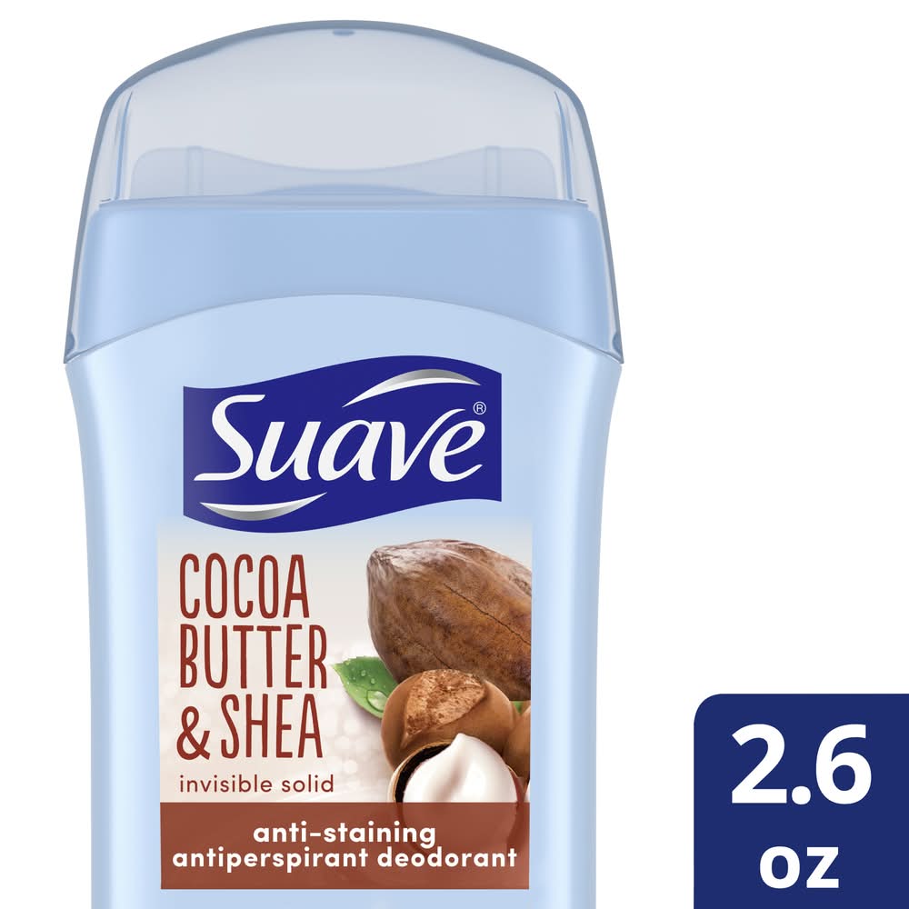 Suave Deodorant, Invisible Solid Deo Cocoa Shea Butter, 2.6 oz (2.6 oz)