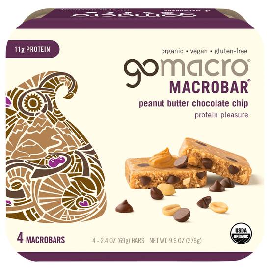 Gomacro Peanut Butter Chocolate Chip Macrobars ( 4 ct )