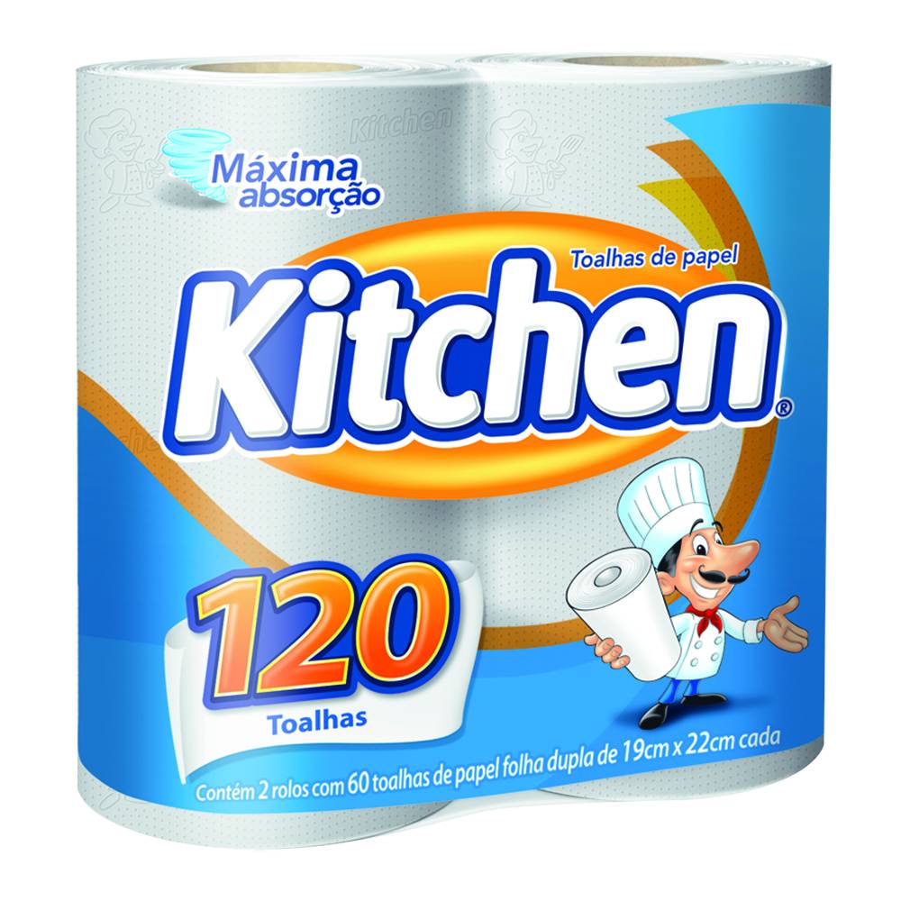 Kitchen papel toalha máxima absorção (2 un)