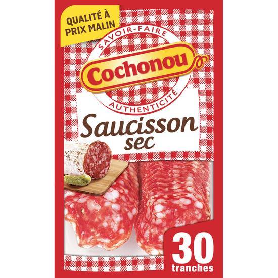 Saucisson sec -  tranches fines - cochonou - 0.093kg