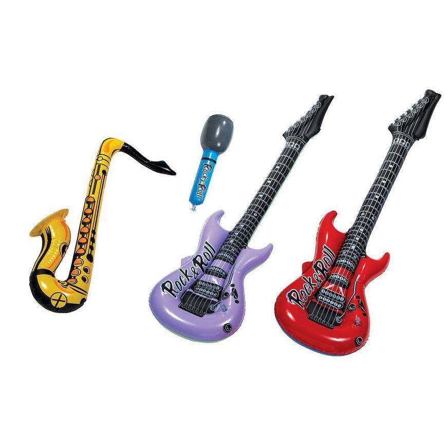 Party City Inflatable Rock Band Instruments, Multi (4 ct)