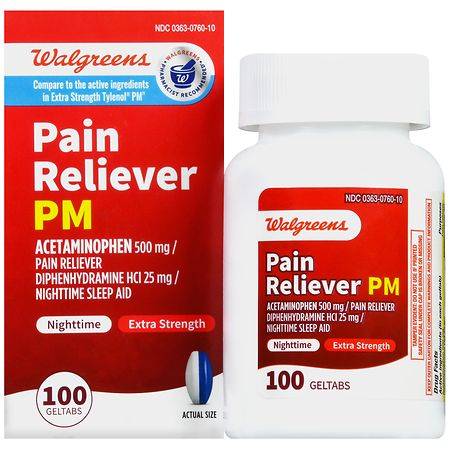 Walgreens Pain Reliever Pm Geltabs - 100.0 Ea