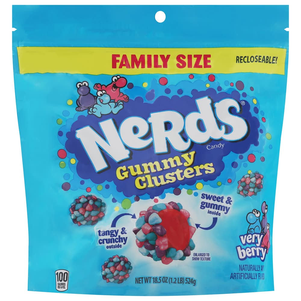 Nerds Gummy Clusters Candy, Very Berry (18.5 oz)
