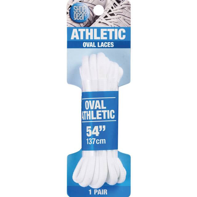 54" Pro Sport Oval White Shoelaces